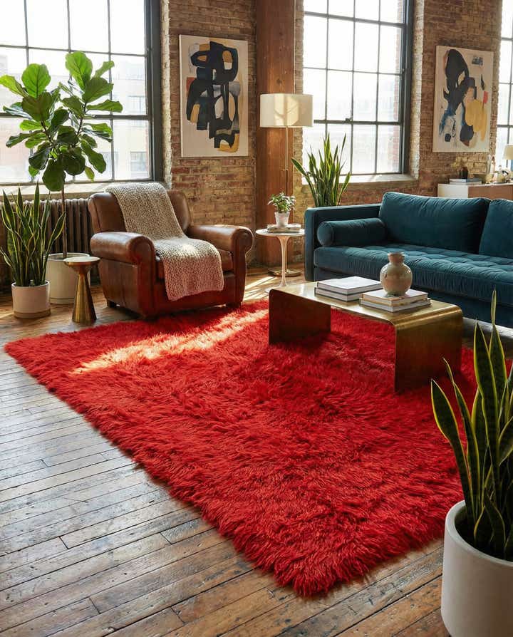 4' 9 x 6' 1 Hand Knotted Moroccan Wool Rug
