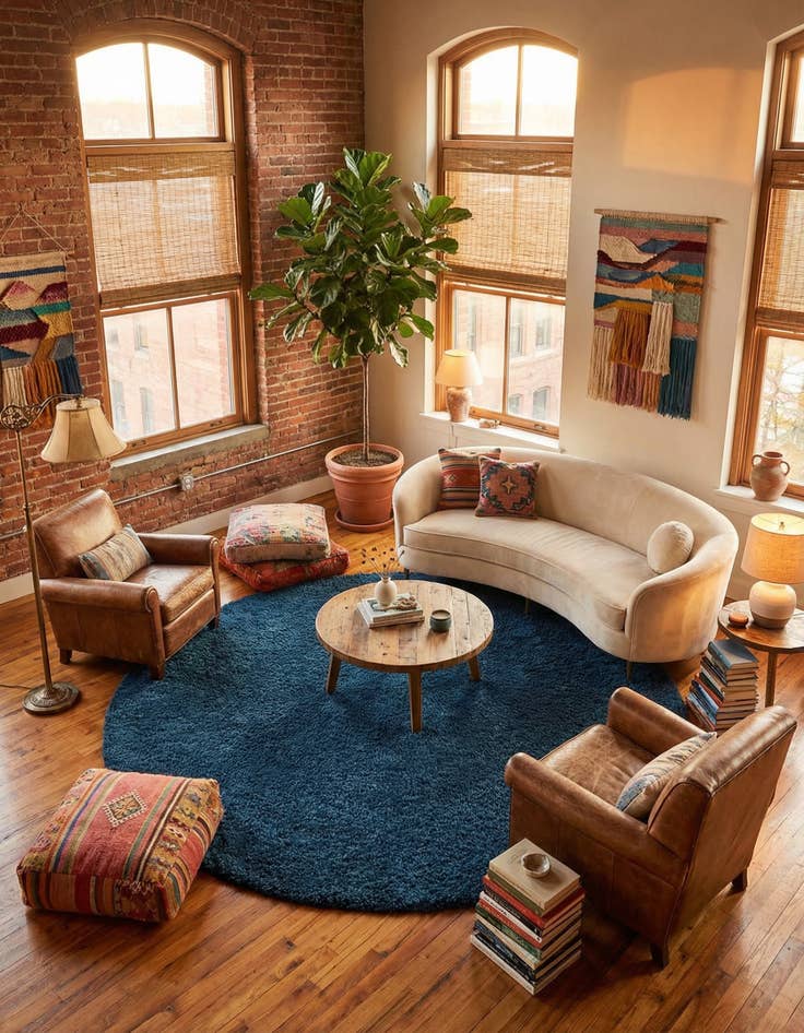 Detail image of 10' x 10' Solid Shag Round Rug