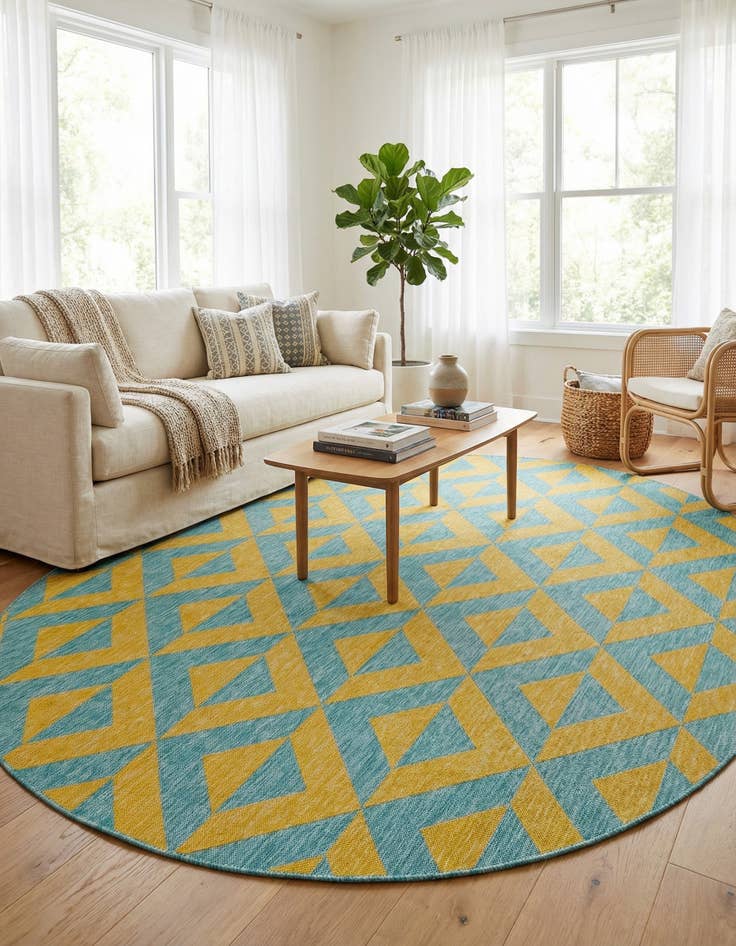 Detail image of 7' 10 x 10' Washable Jill Zarin Napa Indoor / Outdoor Oval Rug
