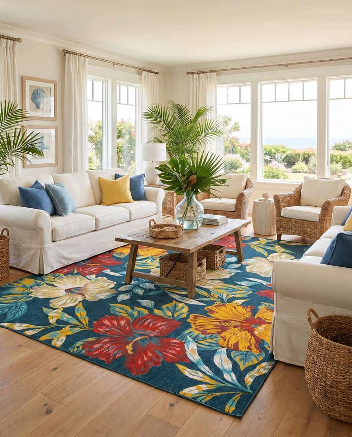10' x 13' Easy-Clean Coastal Indoor / Outdoor Rug