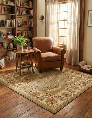 Green Aditi Square Rug