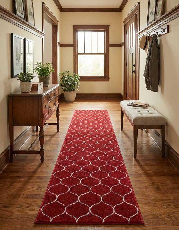 Detail image of 2' 7 x 12' Trellis Frieze Runner Rug