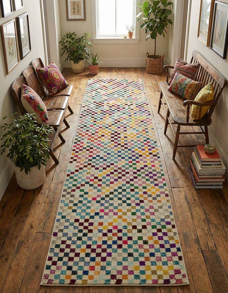 Detail image of 2' 7 x 10' Washable Spectrum Runner Rug