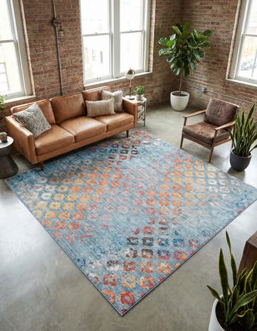 Blue Prism Square Rug