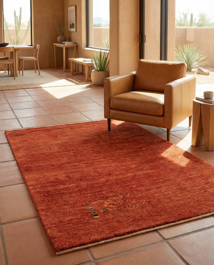 Detail image of 3' 11 x 5' 7 Hand Knotted Gabbeh Persian Wool Rug