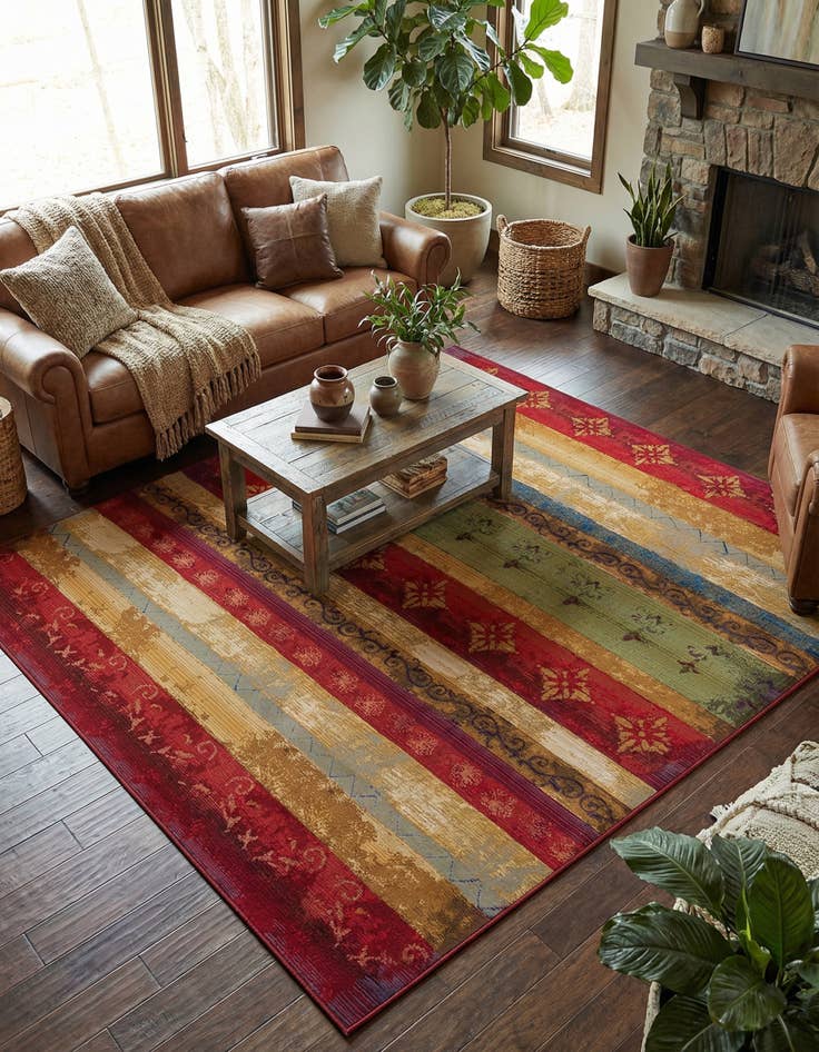 Detail image of 10' x 10'  Washable Modern Indoor / Outdoor Square Rug