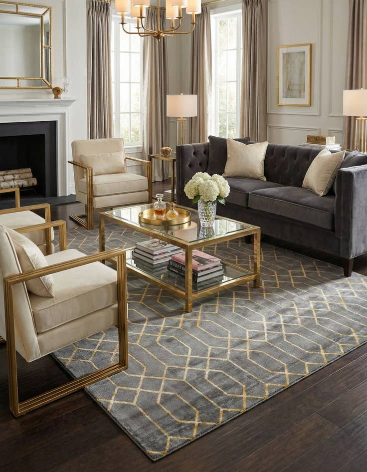 Detail image of 10' x 13'  Marilyn Monroe&trade; Glam Trellis Rug