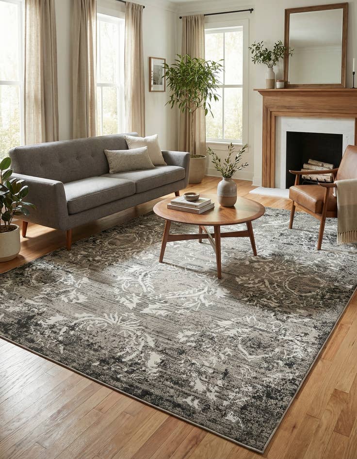 Detail image of 9' x 12' Easy-Clean Botanical Indoor / Outdoor Rug