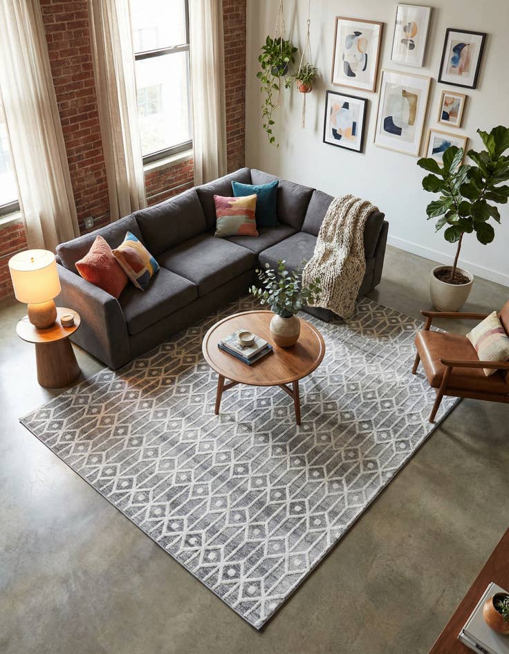 Detail image of 8' x 10' Lattice Trellis Rug