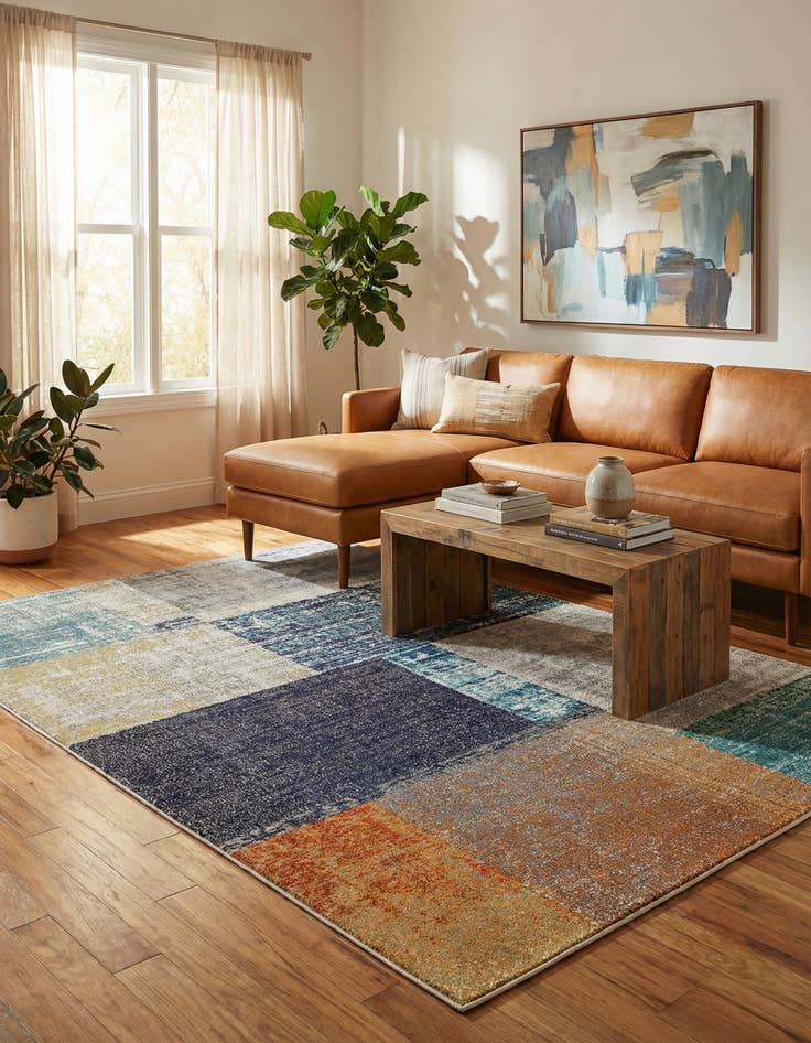 Detail image of 5' 3 x 8'  Washable Vivid Rug