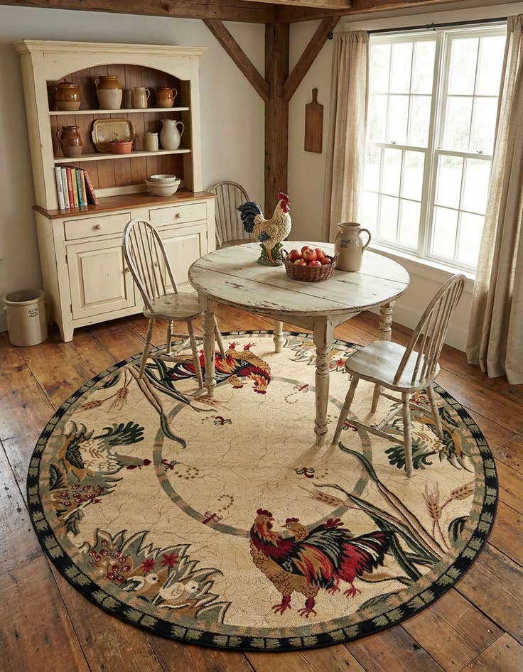 Detail image of 7' 10 x 7' 10 Pastoral Round Rug