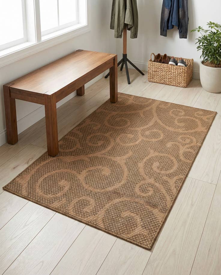 Detail image of 3' 3 x 5' 3 Easy-Clean Botanical Indoor / Outdoor Rug