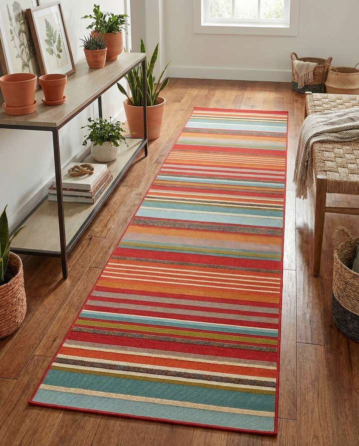 2' 7 x 12' Easy-Clean Modern Indoor / Outdoor Runner Rug