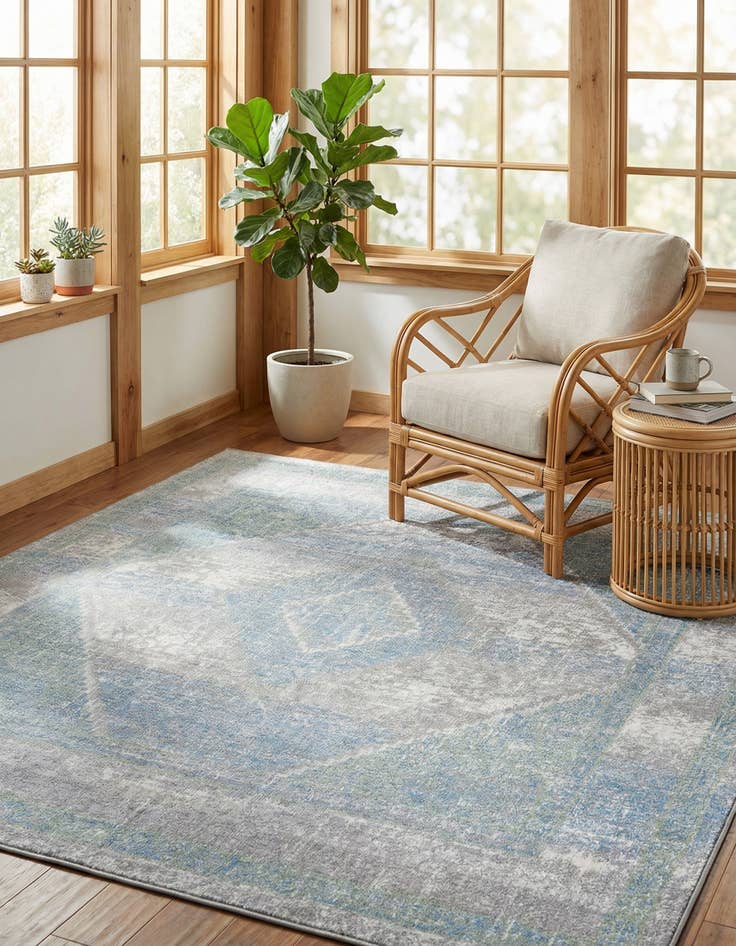 Detail image of 7' 10 x 7' 10 Kamala Washable Square Rug