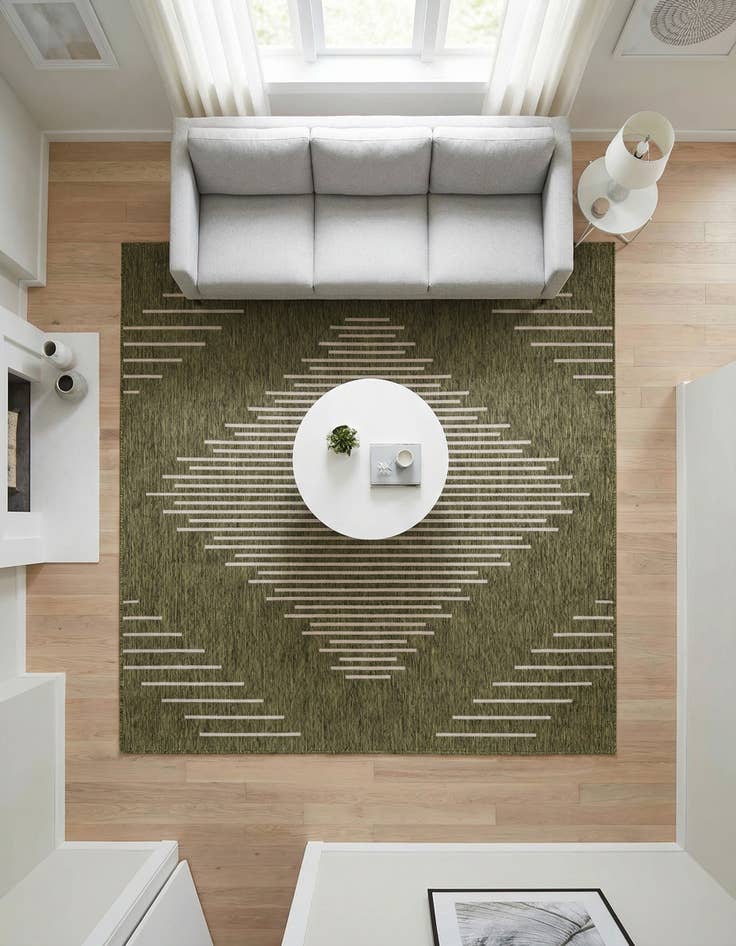 Detail image of 7' x 7' Easy-Clean Modern Indoor / Outdoor Square Rug