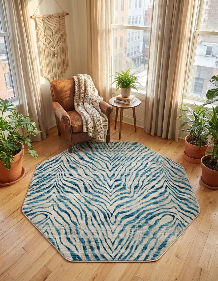 Detail image of 5' 3 x 5' 3 Finsbury Octagon Rug