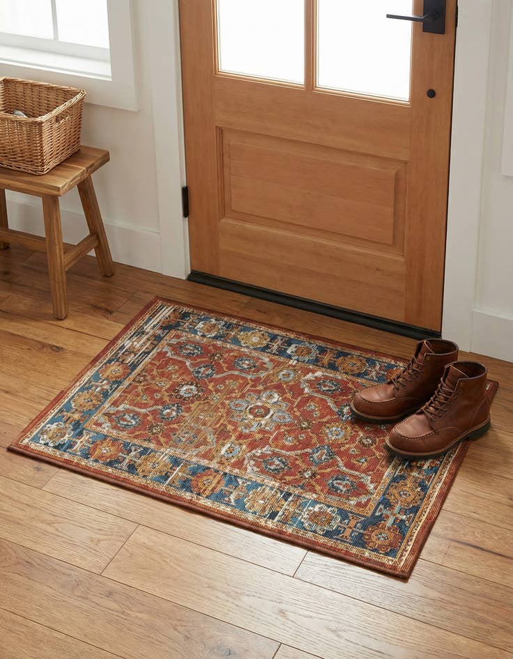 Detail image of 2' x 3' Washable Traditional Indoor / Outdoor Rug