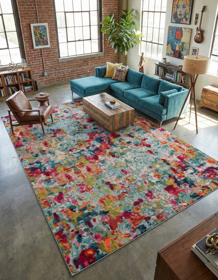 Detail image of 10' 6 x 16' 5  Washable Spectrum Rug