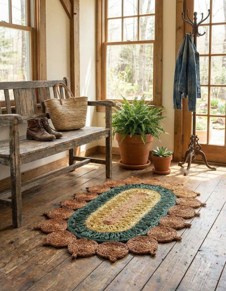 Detail image of 2' x 3' 1  Hand Braided Jute Oval Rug