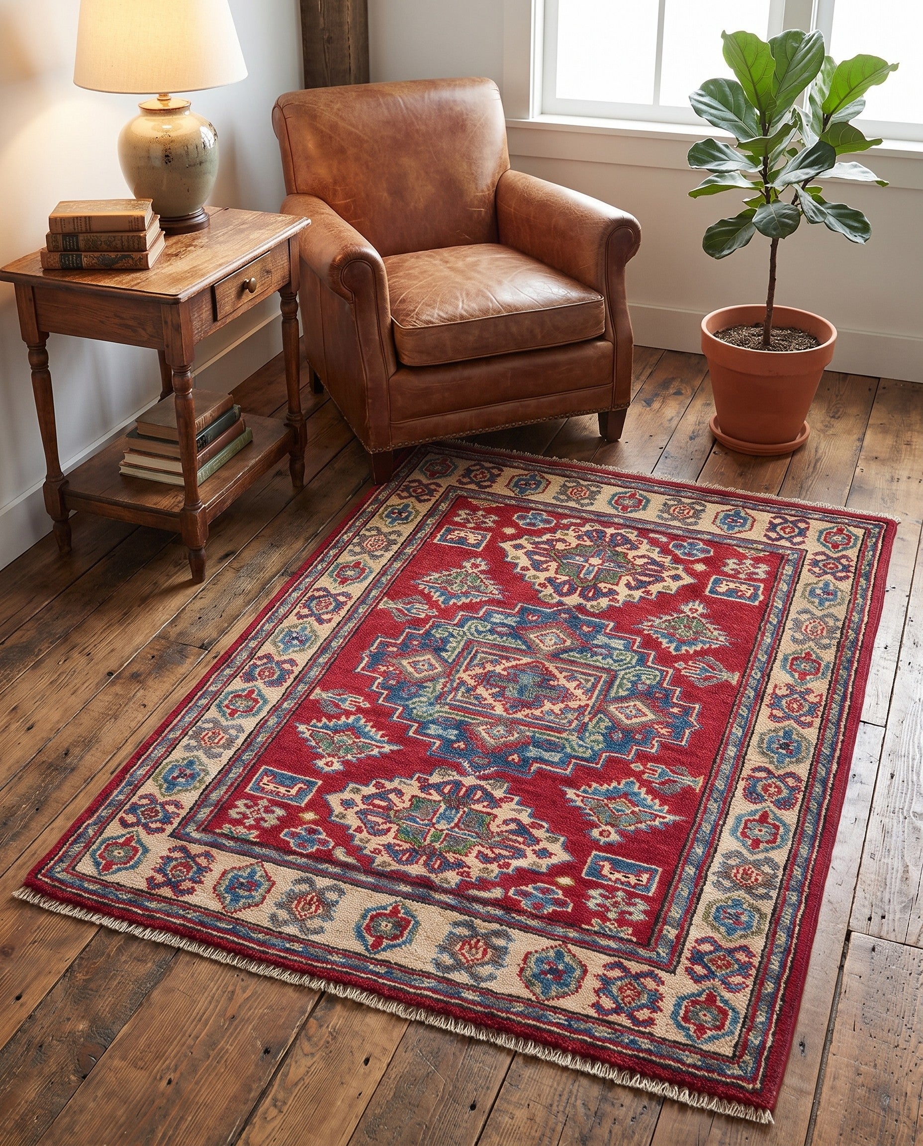 Detail image 3 of 10: 2' 9 x 3' 8 Hand Knotted Kazak Rug