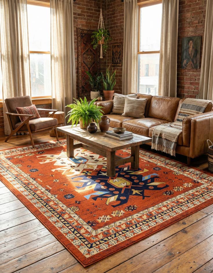 Detail image of 7' 10 x 10' Heris Rug