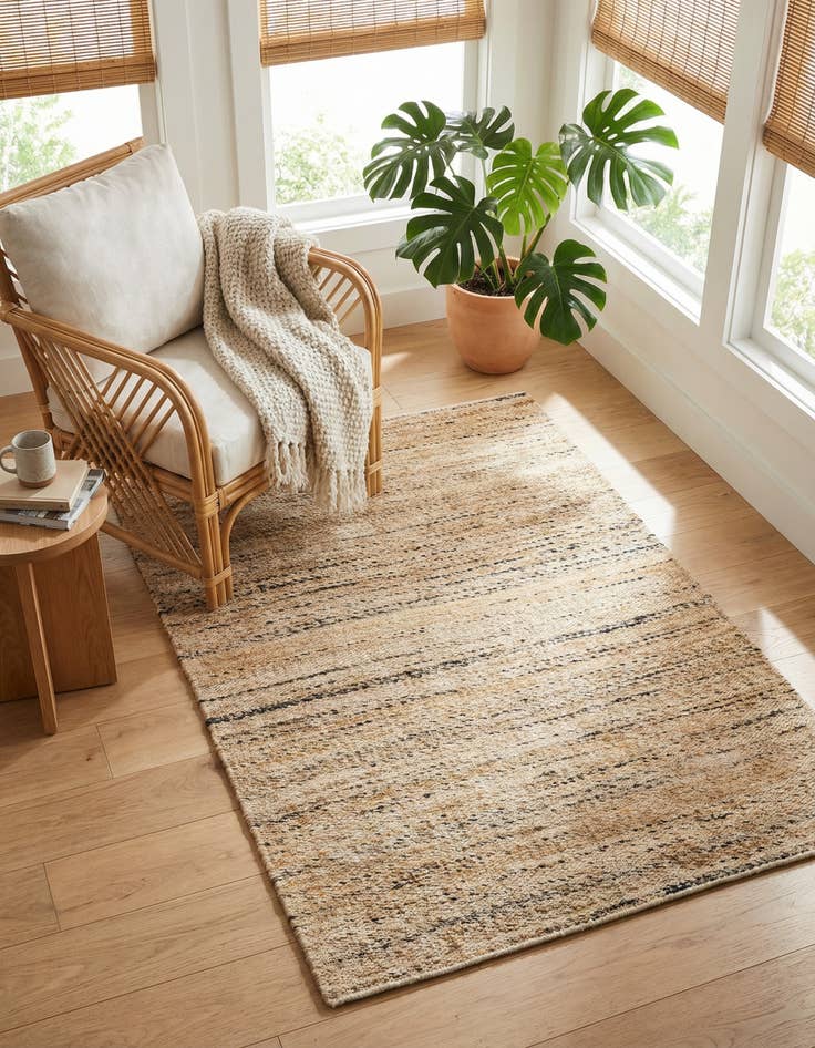 Detail image of 3' 1 x 5' 1 Hand Woven Palm Beach Jute Rug