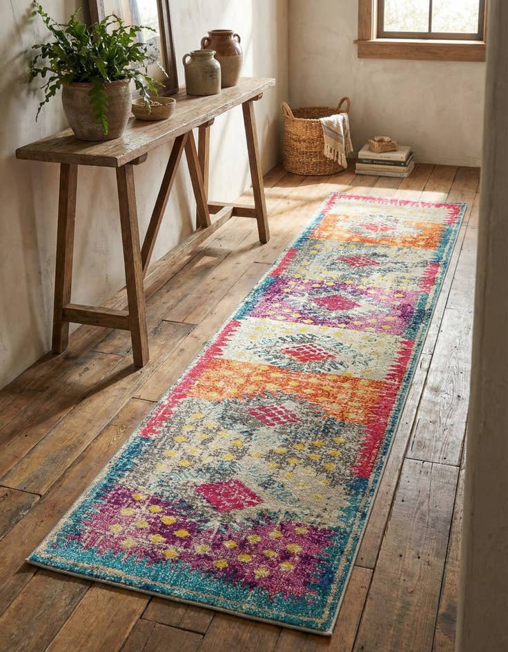 Detail image of 2' 7 x 10' Washable Carnevale Runner Rug