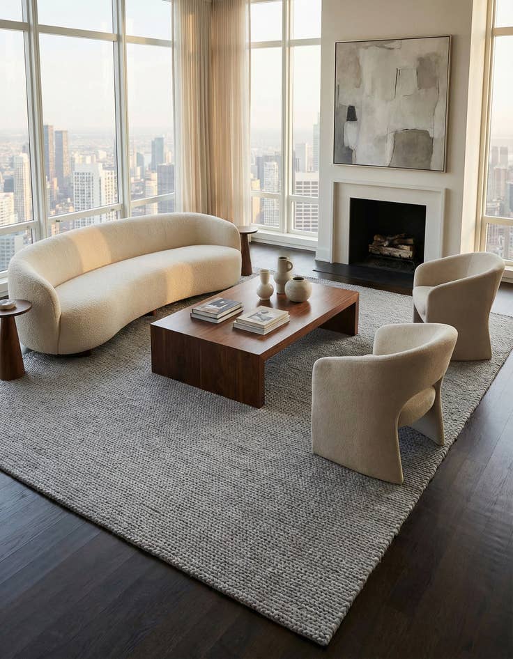 Detail image of 10' x 14' 1  Hand Woven Lana New Zealand Wool Rug