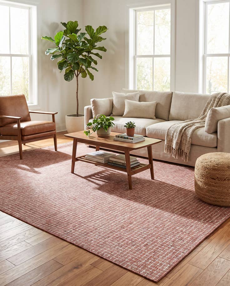 Detail image of 7' 10 x 10' Easy-Clean Checkered Indoor / Outdoor Rug