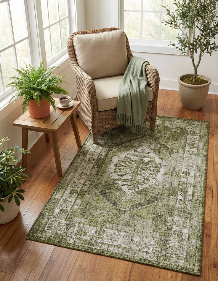 Detail image of 3' x 5' 3  Washable Traditional Indoor / Outdoor Rug