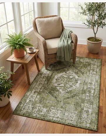 3' x 5' 3 Easy-Clean Traditional Indoor / Outdoor Rug