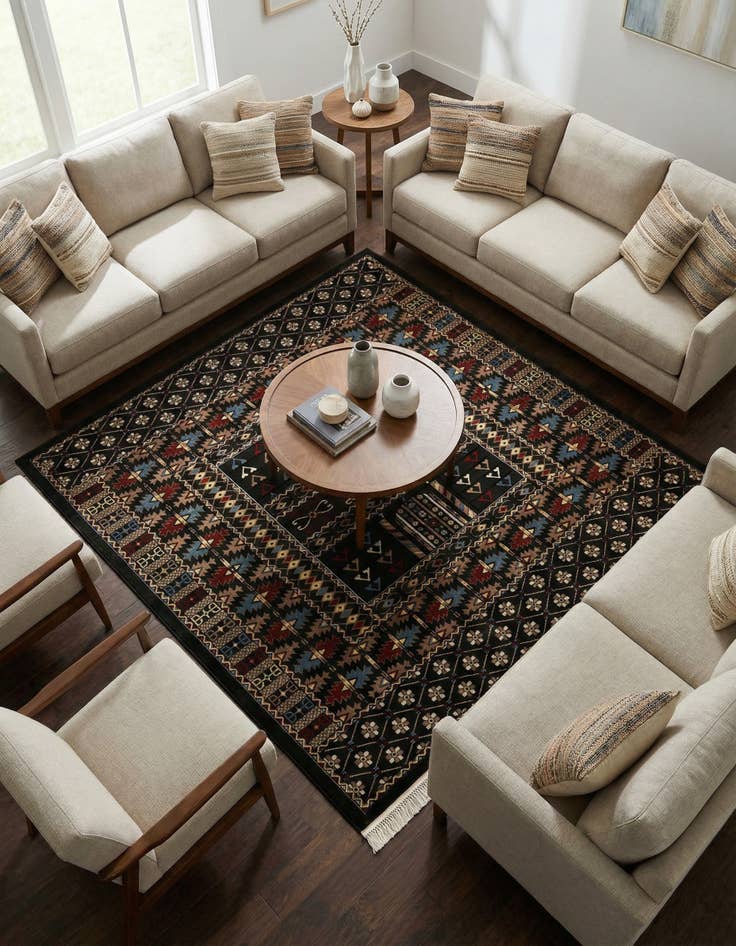 Detail image of  7' 10 x 7' 10 Bokhara Square Rug