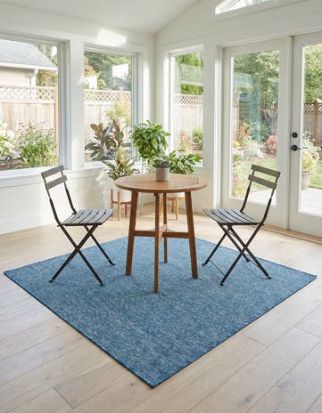 5' 3 x 5' 3 Easy-Clean Solid Indoor / Outdoor Square Rug