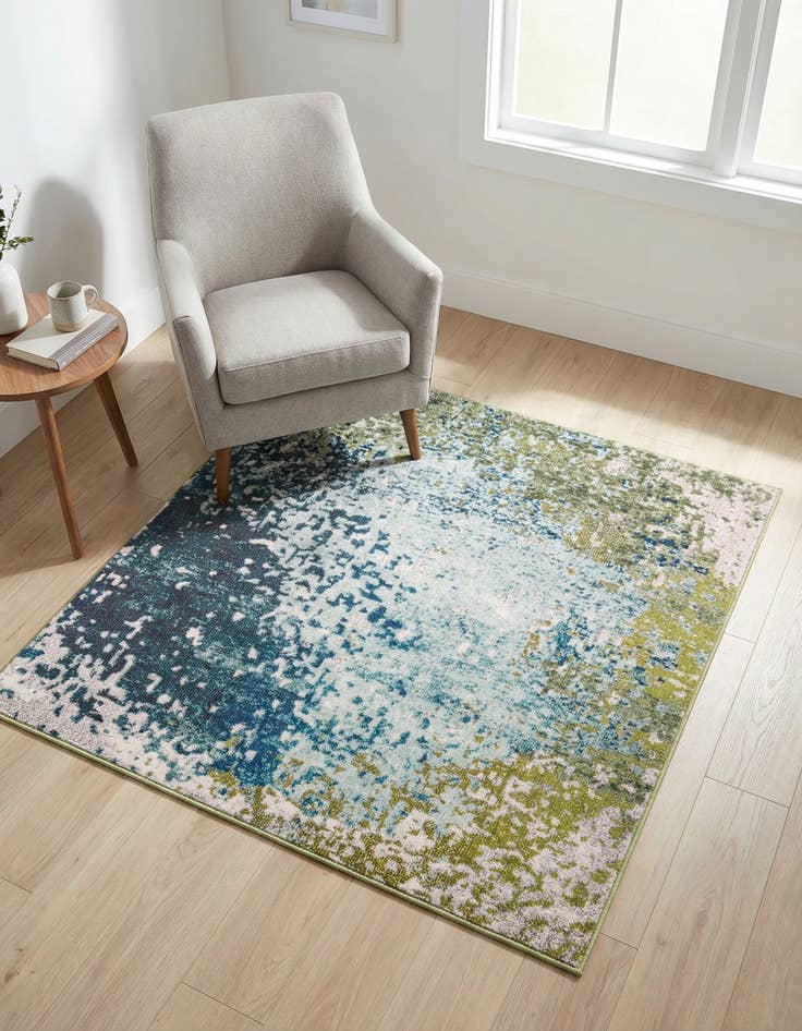 Detail image of 4' x 4'  Washable Casablanca Square Rug