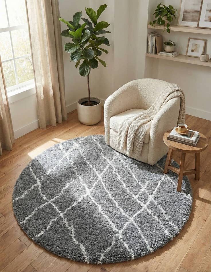 Detail image of 6' x 6' Soft Touch Shag Round Rug