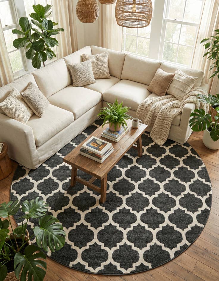 Detail image of 10' x 10' Trellis Round Rug