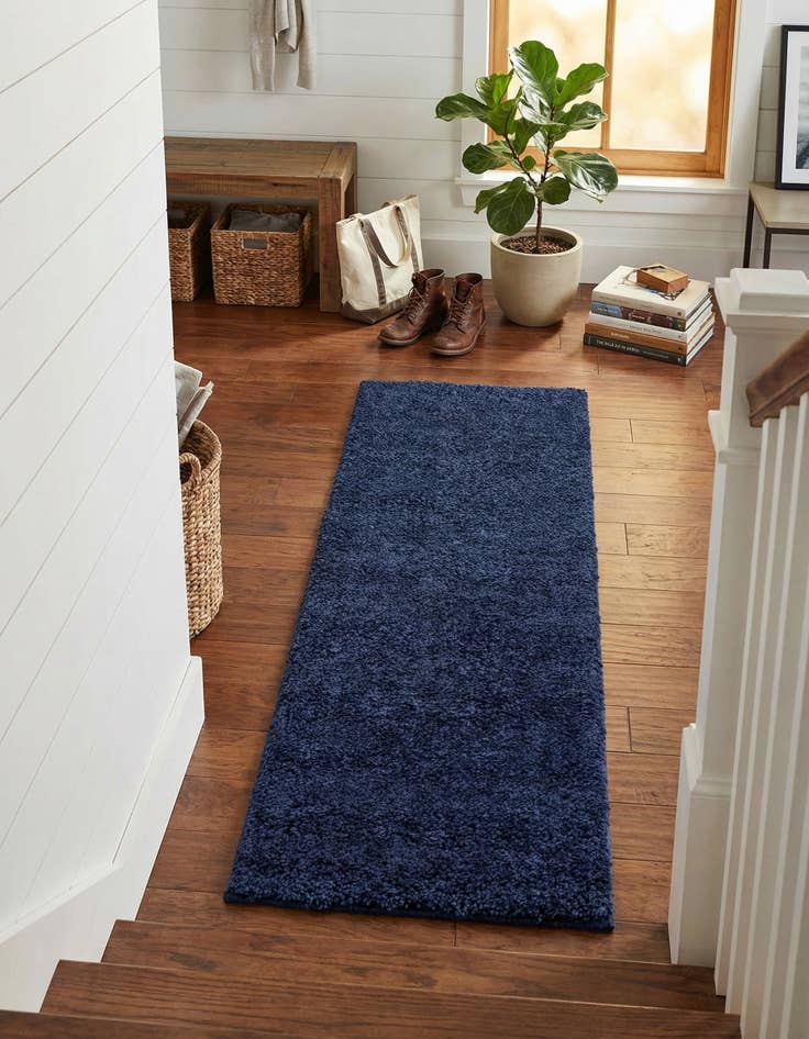 Detail image of 2' x 5' 3 Solid Frieze Runner Rug