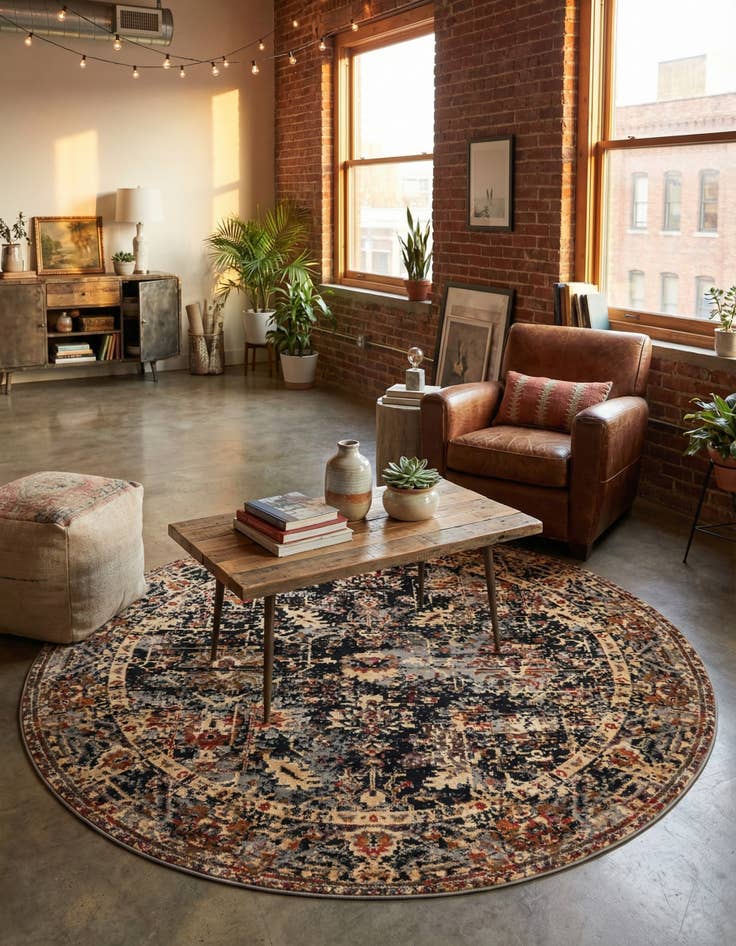 Detail image of 7' 10 x 7' 10 Saturn Round Rug