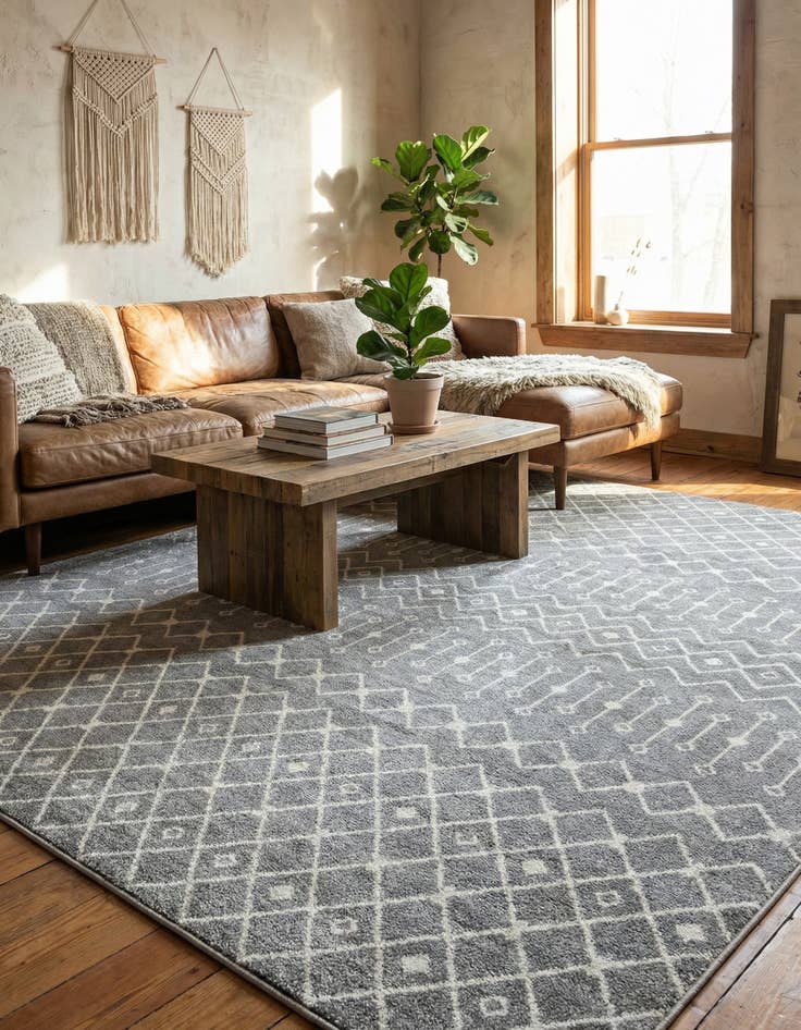 Detail image of 10' 8 x 14' Moroccan Trellis Rug