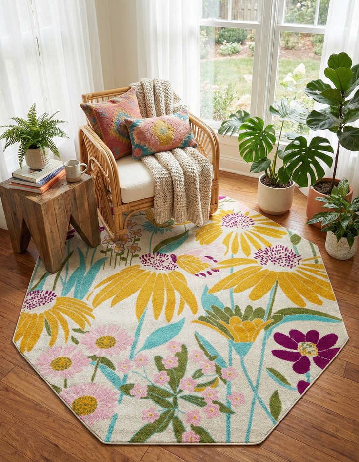 Detail image of 7' x 7' Bloom Octagon Rug