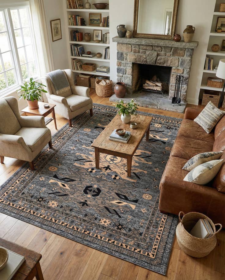 Detail image of 9' x 12' Heris Rug