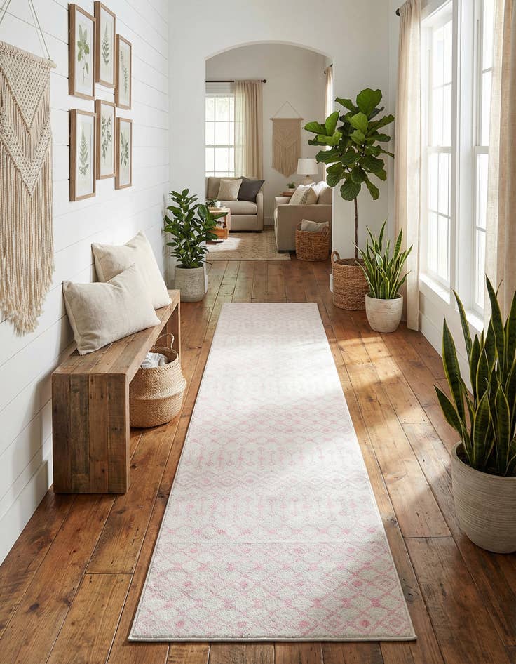 Detail image of 3' 3 x 16' 5 Moroccan Trellis Runner Rug