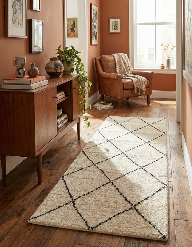 Detail image of  2' x 6' 1  Hand Knotted Safiya Moroccan Wool Runner Rug