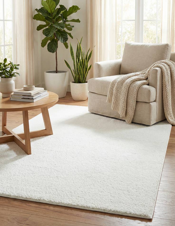 Detail image of 5' 3 x 8' Solid Frieze Rug