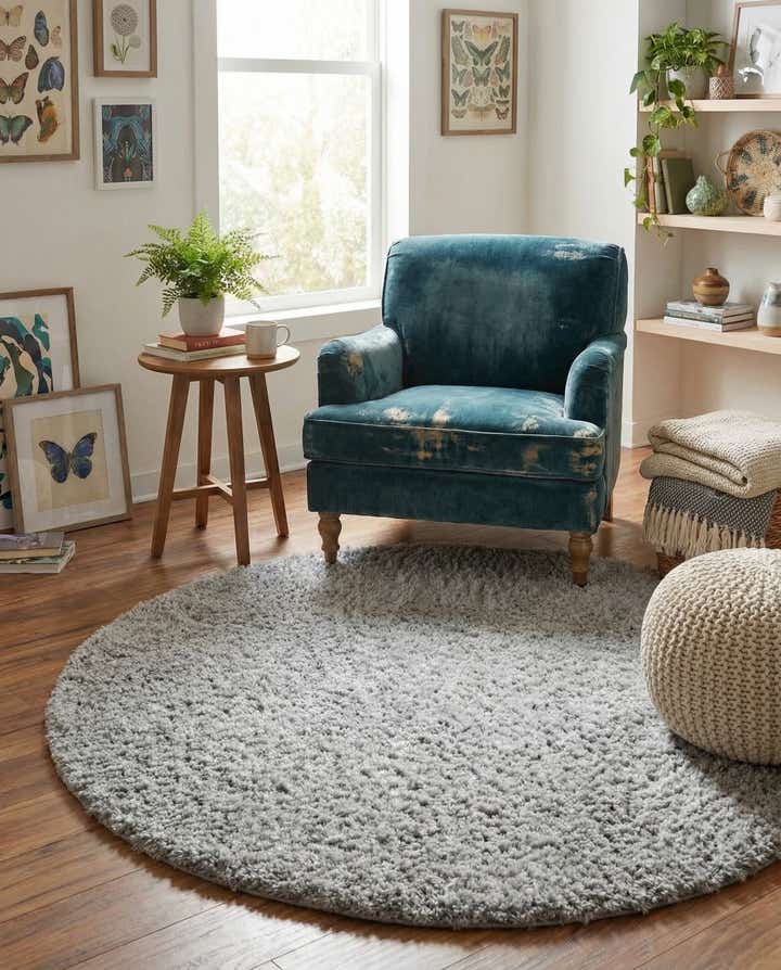 4' x 4' Zermatt Shag Round Rug