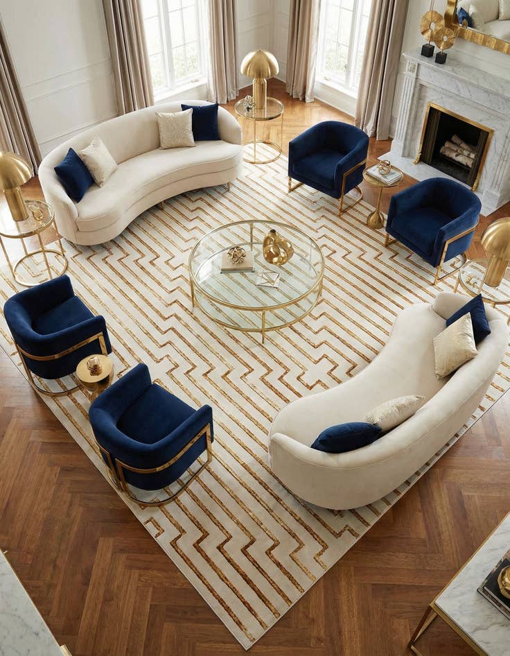 Detail image of 10' x 10' Vogue Geo Square Rug