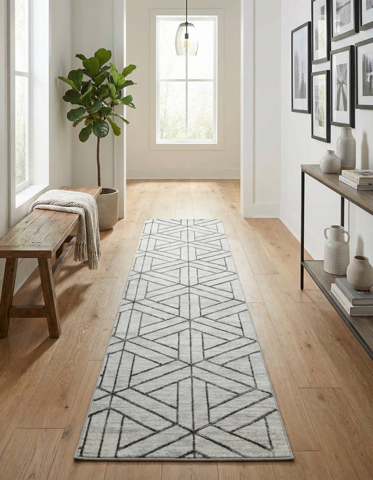 Detail image of  2' 7 x 12' Lattice Trellis Runner Rug