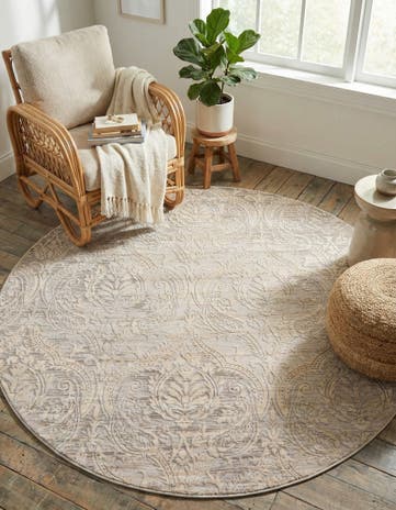 Gray Restoration Round Rug