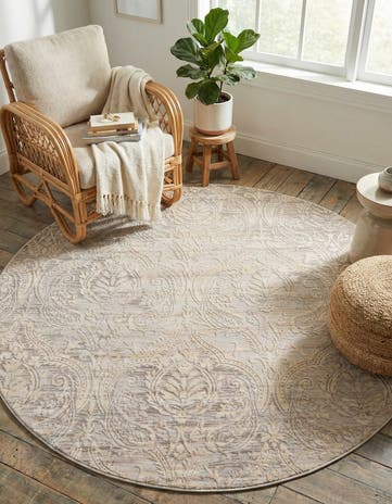 Gray Restoration Round Rug