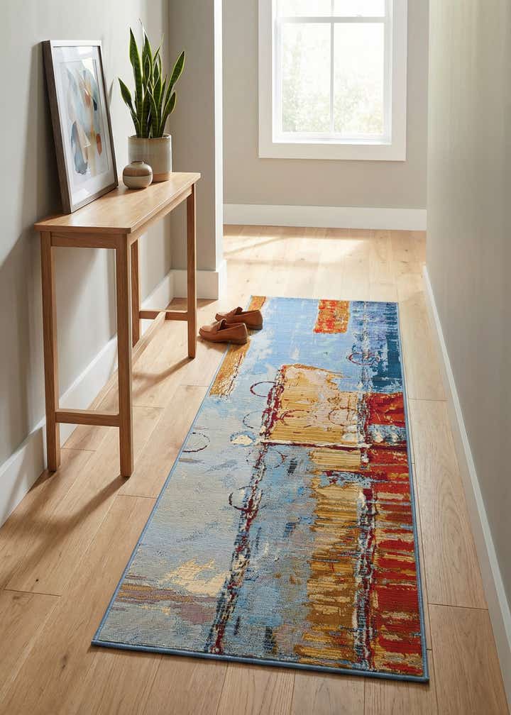 2' x 6' Easy-Clean Modern Indoor / Outdoor Runner Rug